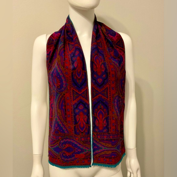 Bill Blass Vintage Scarf, Abstract, Geometric, Multi-Color,hu - Picture 2 of 6